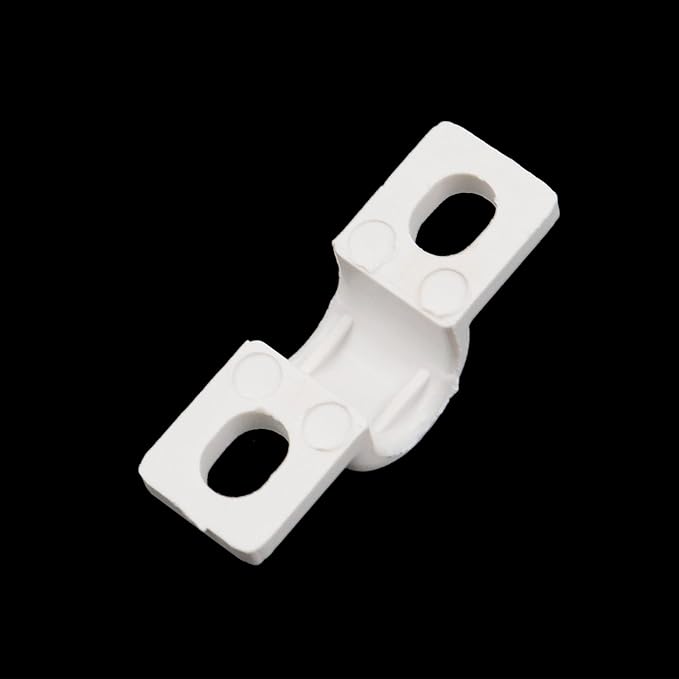 20pcs Wire Shelf Loop Clips White Two Holes Pipe Tube 0.31" U Bracket Clamps 8MM Conduit Pipe Strap Clamps for Wire Cable Tube (White, Fit for 8mm)