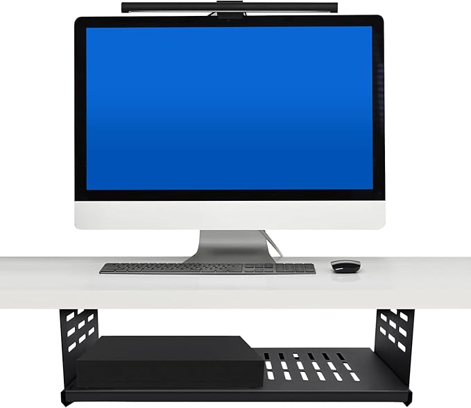 Under Desk Computer Mount or Small Form Factor Computers SFF and PCs, Fit for Laptop PlayStation 4 PS4 Slim PS4 Pro Gaming (16.9" W x 4.2" H x 12" D)