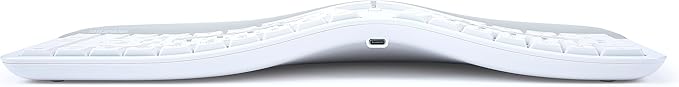 KINESIS mWave Ergonomic Keyboard for Mac (White) | Mechanical Switches | Bluetooth & USB | Programmable | Backlit | macOS Modifiers & Hotkeys