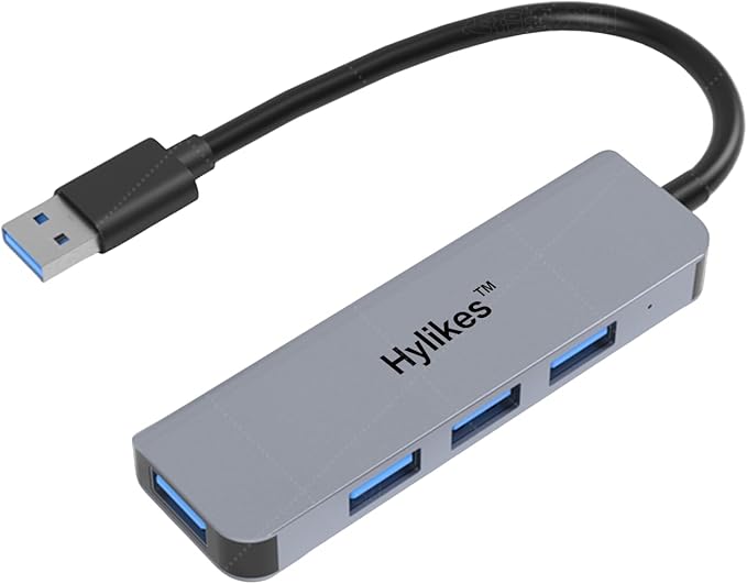 USB 3.0 Hub, 4 Ports USB 3.0 Hub with 5Gbps Data Transfer for Laptop,Dell, Chromebook,Keyboard,Mouse,HDD,iPhone 15/15 Pro,Galaxy S23, and More