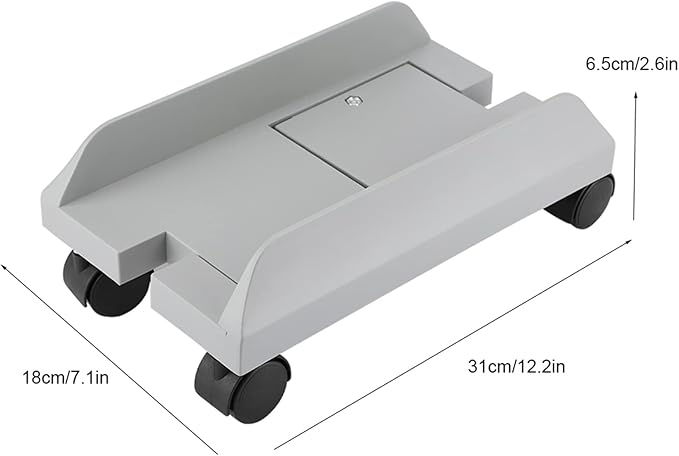 Mobile CPU Stand, Computer Case Holder, Removable Computer Tower Stand Rack with 4 Caster Wheels, for Home, Office Use(White)