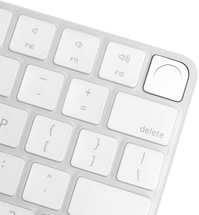 ProElife Keyboard Cover Skin for 2024-2021 Apple Magic Keyboard 3 with Touch ID A3118 A2449 Ultra Thin Silicone Keyboard Protector for iMac 24'' / Mac mini M4 M2 M1 Chip Keyboard Accessories (Clear)