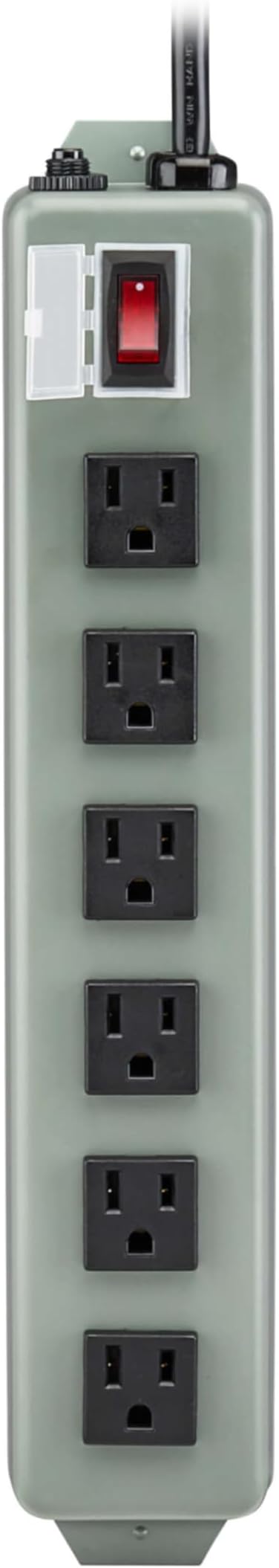 Eaton Tripp Lite series 6-Outlet Heavy Duty Power Strip, Metal, Mountable (Wall Mount & Under Desk) 15ft Extension Cord, On/Off Switch Cover, Industrial Garage Shop Work Bench Applications (UL24CB-15)
