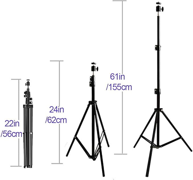 Tripod Stand, Mini Projector Stand,Lightweight Portable Projector Photography Stand Camera Tripod Adjustable Height 20" to 61" Floor Stand Holder, inculded 360° Rotatable Head Ball (Withstand 3pound)
