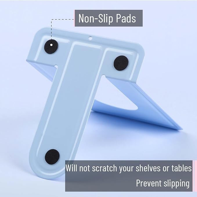Mr. Pen- Book Ends, 4 Pack, Light Blue, Heavy Duty Metal Bookends for Shelves, Book Holders for Shelves, Metal Bookends