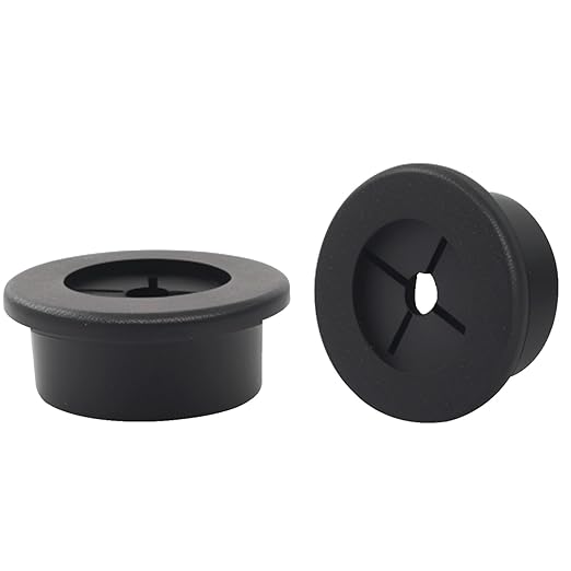 Hordion 2PCS Rubber Grommet 1 Inch (25mm), Desk Grommet Black Wire Hole Cover for Office Computer Desk Wire Cable Cord Organizer
