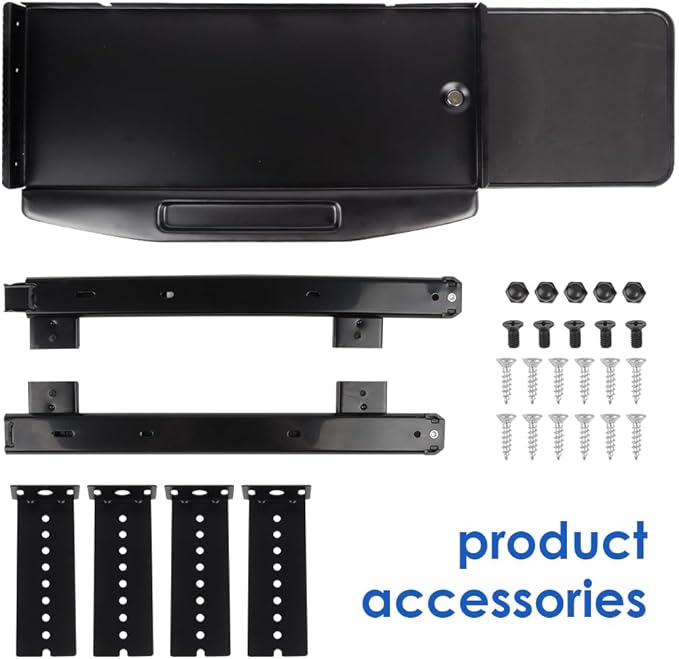 Under Desk Mounted Keyboard Tray Steel Keyboard Tray Under Desk Slide with Rotational Mouse Platform Office