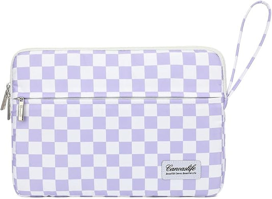 15.6-inch Notebook case, Waterproof and Shockproof Protective Computer case, can be Used to Cover Shopping cart Cases. The Notebook is Compatible with Lenovo, ASUS and HP (Purple Checker)