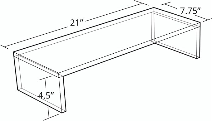 Azar 515360 Acrylic Monitor Stand Riser – Made in USA Laptop stand and Monitor Riser Acrylic Monitor Stand Riser Clear Laptop Stand for Desk Ergonomic Display Riser, Clear (21-Inch-Luxury Handcrafted)