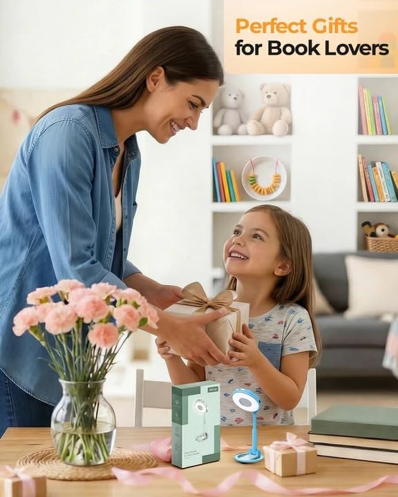 Rechargeable Book Reading Light: 18 LED Clip on Book Light for Kids in Bed & Night | Eye Caring 3 Colors & Stepless Dimming | Timer Memory Booklamp - Gifts for Book Lovers Teen Girls Boys
