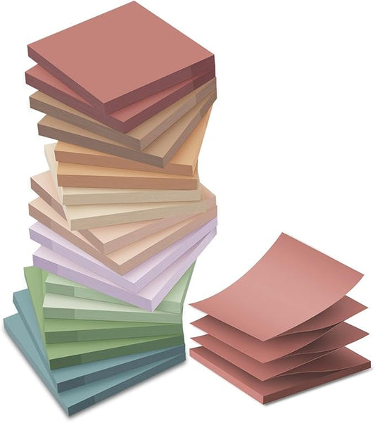 (18 Pack) Pop Up Sticky Notes Refill,3x3 in Popup Notepads,Accordion Stickies Super Sticking Power,Office School Memo Note Pads Vintage Colors,Post on Windows Doors,Recyclable,Easy to Write on