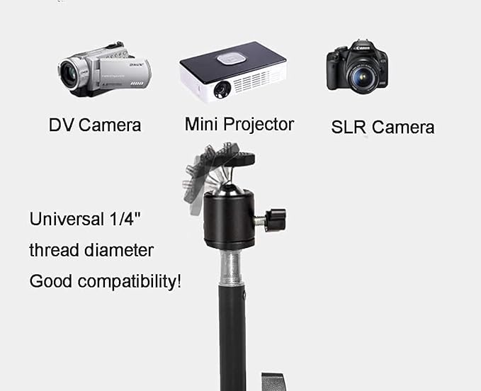 Coret Mini Projector Stand, Portable Camera Holder with 360 Rotatable Head, Adjustable Height 26-60in