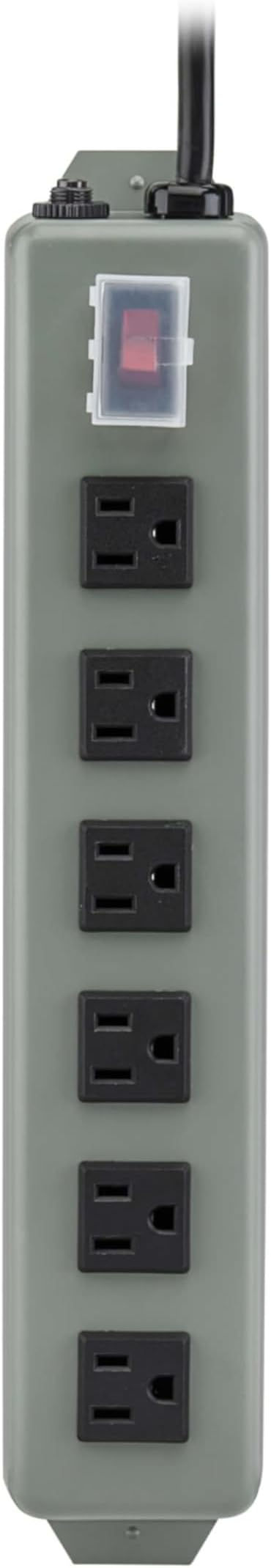 Eaton Tripp Lite Series Heavy Duty Power Strip with 6 Right-Angle Outlets, Metal, Mountable Wall Mount & Under Desk, 15ft Extension Cord, On/Off Switch Cover, Industrial Garage Work Bench (UL24RA-15)