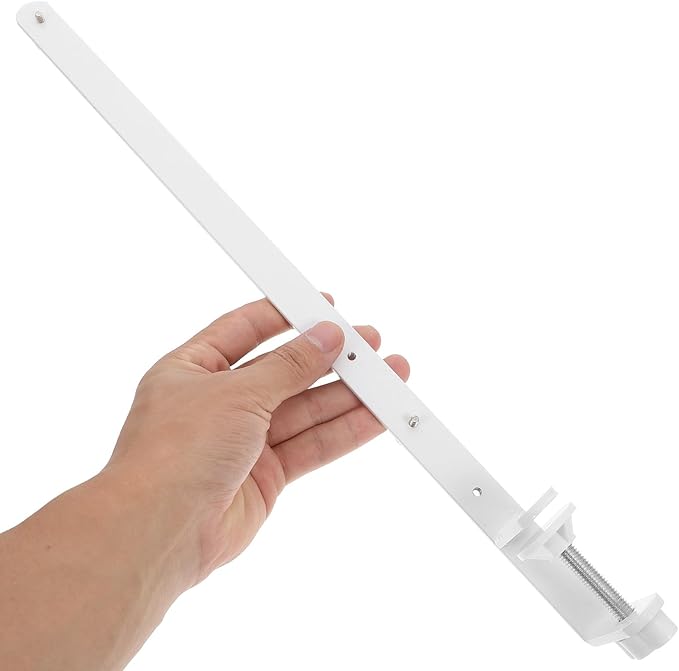BESPORTBLE Adjustable Over The Table Rod Stand for Pegboards, Folding & Height Adjustable Desk Mount for Shelves and Workbenches, 2pcs White Organizer Holder