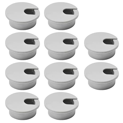 EASYEAH 10 Pcs Desk Grommet 1-3/8" / 35 mm, Desk Cord Hole Cover, Cable Grommet ABS Plastic, Desk Hole Grommet for Home & Office Pc, Detachable Cable Cord Organizer-Light Grey
