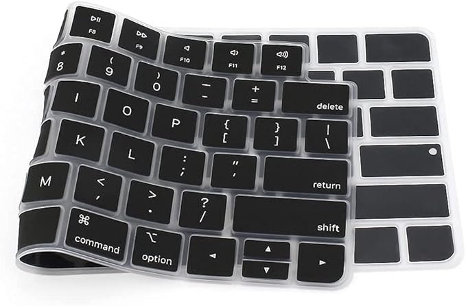 ProElife Keyboard Cover Skin for 2024-2021 Apple Magic Keyboard 3 with Touch ID A3118 A2449 Ultra Thin Silicone Keyboard Protector for iMac 24'' / Mac mini M4 M2 M1 Chip Keyboard Accessories (Black)