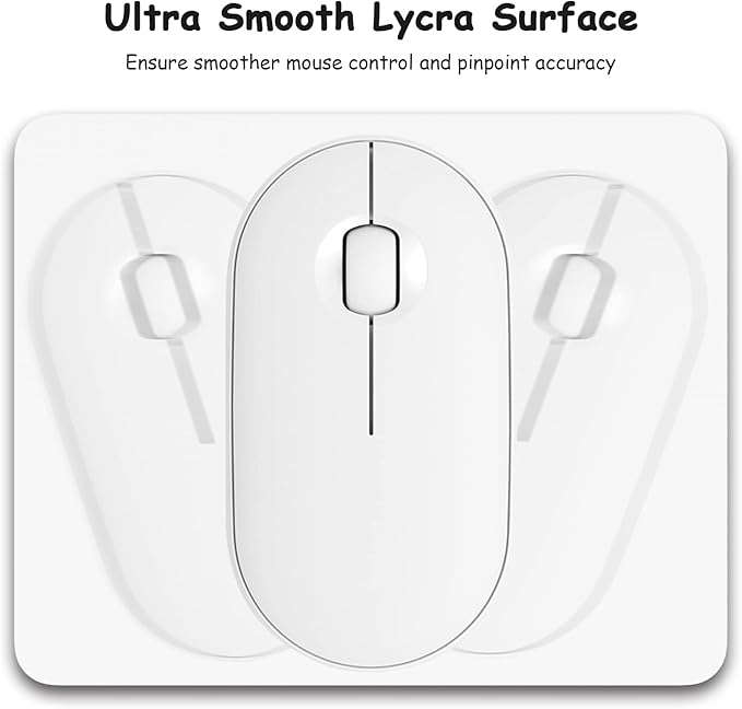 Dapesuom Small Mouse Pad, 5 x 6 Inch Thick Rubber Premium-Textured Non-Slip Portable & Washable Mini Mouse Mat for Women Men Wireless Laptops Keyboard Tray Gaming Work Computer Office Travel, White