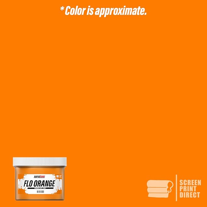 Rapid Cure® Screen Printing Ink Fluorescent Orange (Gallon - 128oz.) - Plastisol Ink for Screen Printing, Fast Curing Fabric Paint - Screen Print Direct®, USA Made