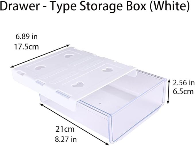 Self-adhesive Under Desk Drawer Organizer, Table Hidden Slide Out Large Storage Mounted Desktop Pencil Holder Tray Drawers for Office Home School Stationery Kitchen (White)