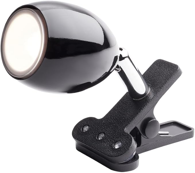 Newhouse Lighting NHCLP-JO-BK Joe LED Mini Clamp Lamp & Reading Spotlight Perfect for The Office, Study & Bedroom, Metal, Black