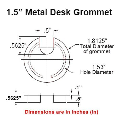 Electriduct 1.57" Metal Desk Grommet 40mm Cable Hole Cover Wire Cord Organizer | Brushed Bronze
