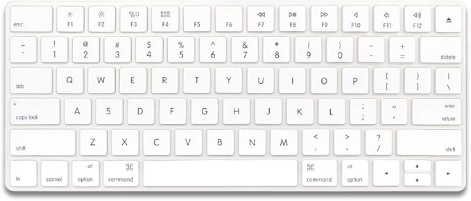 ProElife Ultra Thin Silicone Keyboard Protector Cover Skin for Apple Magic Keyboard & Magic Keyboard 2 (U.S Version, Model: MLA22L/A-A1644, Without Numeric Keypad) (White)