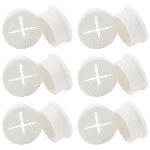 12pcs 3/4 Inch Cable Grommet, Flexible Desk Grommet, Cable Cord Hole Plug Wire Hole Cover for Desk, Table, Wire Pass Through (White)