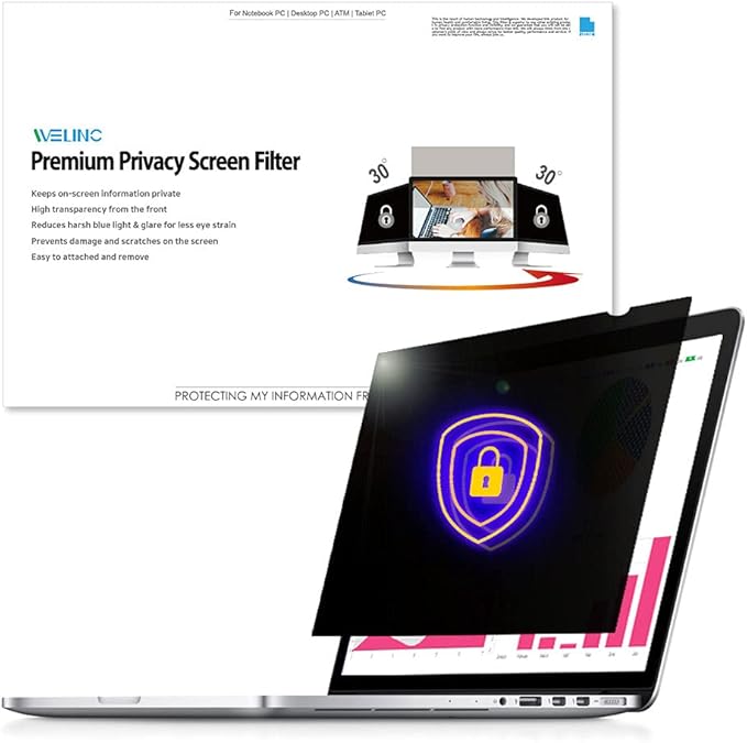 14.0 Inch - 16:9 Aspect Ratio - Laptop Privacy Screen Filter for Widescreen Laptop - Notebook - Anti-Glare - Anti-Scratch Protector Film for Data confidentiality