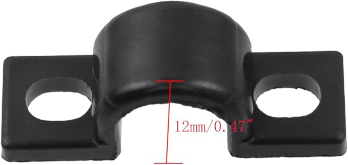 20pcs Wire Shelf Loop Clips White Two Holes Pipe Tube 2/5" U Bracket Clamps 10MM Conduit Pipe Strap Clamps for Wire Cable Tube (Black, Fit for 10mm)