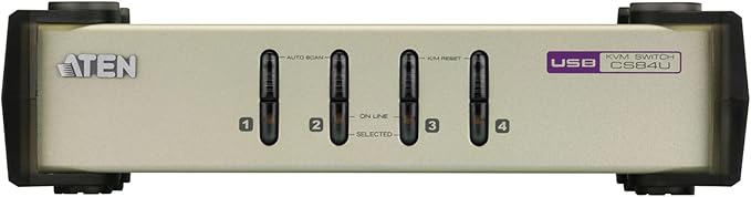 ATEN CS84U 4-Port PS/2-USB KVM VGA Switch - Control up to 4 VGA Computers for Windows, Linux, Mac, and Sun