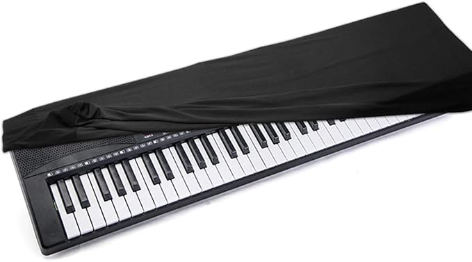 Piano Keyboard Dust Cover For 61/76/88 Keys- Electric/Digital Piano Stretchable Protective Keyboard Cover, Elastic Cord Locking Clasp, Machine Washable (88 Keys)