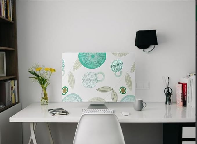 Monitor Dust Cover 26, 27, 28,29 inch Anti-Static Dustproof Protective Cover for LCD/LED/HD Panel Case Computer Sleeve Compatible with 26-29 inch PC, Desktop and TV (Lotus Leaf,26-29inch)
