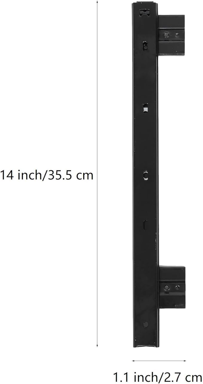 Veemoon Under Desk Keyboard Sliding Rails, 14-23 Inch Ball Bearing Slides Hardware Kit Pull Out Computer Keyboard Tray Slides Adjustable Hanging Rail Bracket Telescopic Drawer Runners (27MM Width)