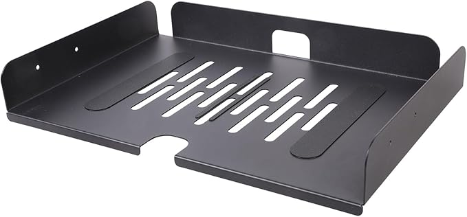 Screw-Mounted Under Table Tray 16x10 Metal Storage for Laptops, Tools & Gaming Setup Cable Management Desk Laptop Arranger Carbon Steel Desk Shelf