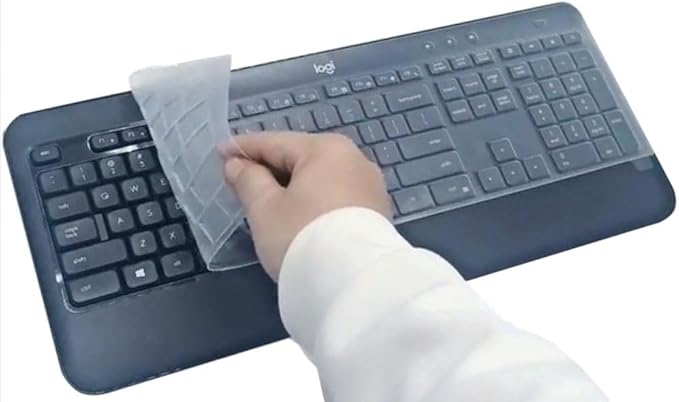 Silicone Keyboard Cover Skin Compatible for Logitech MK545 MK540 Full-Size Advanced Wireless Keyboard & Logitech Signature K650 Wireless Keyboard (Clear)