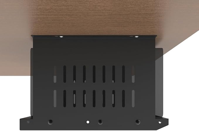 JINGCHENGMEI Under Desk Computer Mount for Small Form Factor SFF Computers and PCs, Compatible with PlayStation 4, PS4 Slim, PS4 Pro for Under Desk Gaming, W 17.3" x H 6.5" x D 12" (6.5inch High)