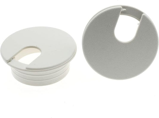 1-3/8 Inch (35 mm) U-Shaped Opening Desk Grommet 2 Pcs ABS Plastic Cable Hole Cover Cable Cord Grommet to Arrange Wires & Cords Through Computer Table/Countertops (White)