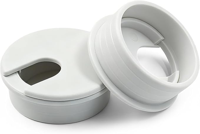 2-Pack 1.5 Inch Desk Grommet, Sturdy ABS Plastic Cable Hole Cover, Detachable Table Wire Organizer for Home & Office Desk – White