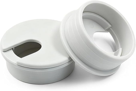 2-Pack 1.5 Inch Desk Grommet, Sturdy ABS Plastic Cable Hole Cover, Detachable Table Wire Organizer for Home & Office Desk – White