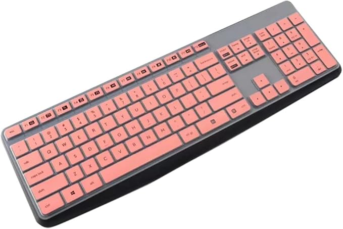 Silicone Keyboard Skin Cover Compatible for Logitech MK235 K375S Wireless Keyboard, Logitech MK235 K375S Keyboard Protector - Pink