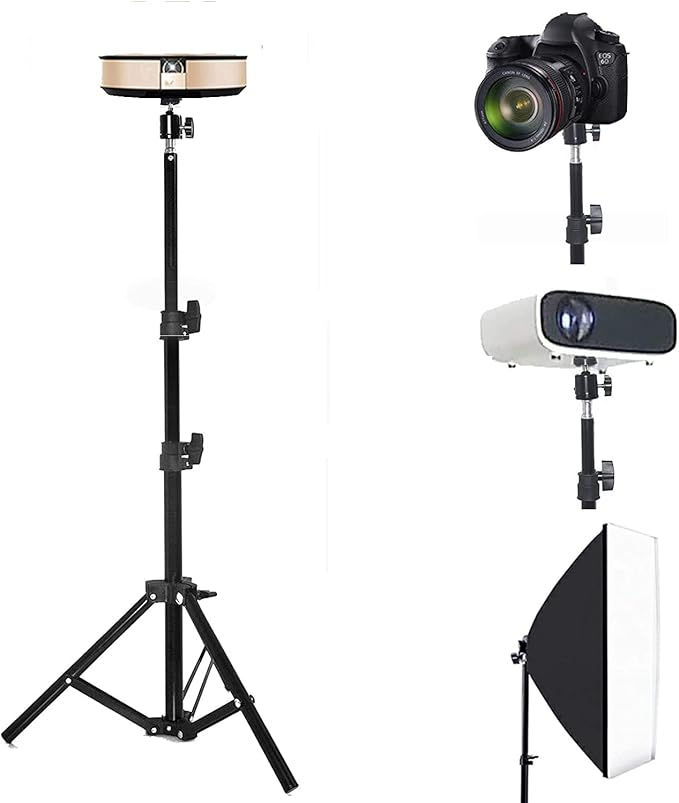 Tripod Stand, Mini Projector Stand,Lightweight Portable Projector Photography Stand Camera Tripod Adjustable Height 20" to 61" Floor Stand Holder, inculded 360° Rotatable Head Ball (Withstand 3pound)