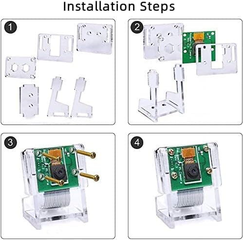 RasTech for Raspberry Pi Camera Module 5MP 1080p OV5647 Webcam Video Camera Module Set with 1 Clear Stand and 3 Ribbon Cable for Raspberry Pi 5/Pi 4/3B/3B+/Zero W/2W and Other A/B Series