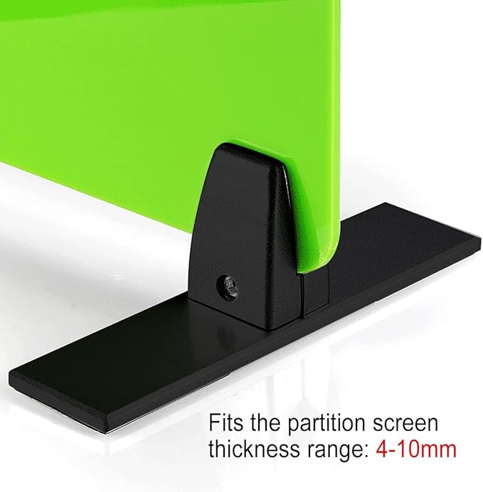 Sneeze Guard Support Clamp for 1/8" To 1" Thick Panel, 2-Pack Heavy Duty Aluminum Partition Clamp for Room Divider, Desk Partition, Privacy Panel, Acrylic Panels Or Plexiglass Shield(Black)