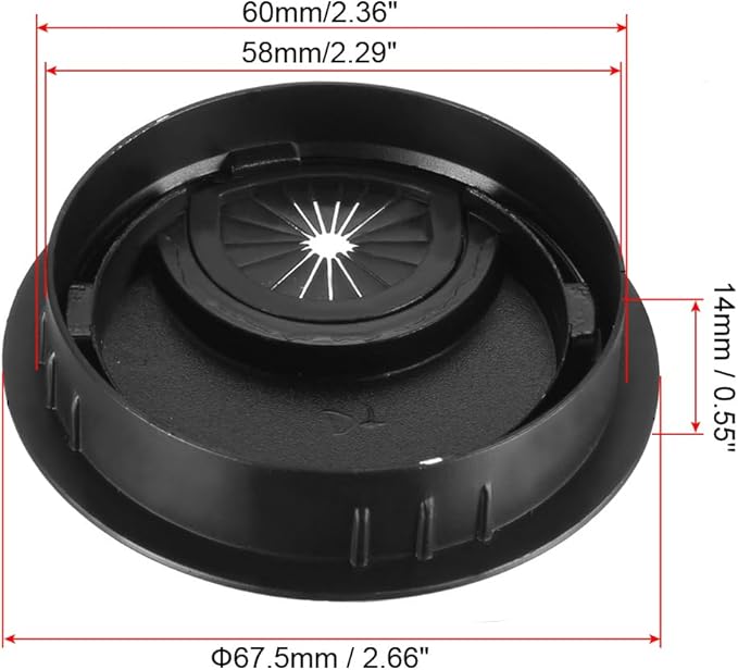 uxcell Cable Hole Cover, 2.4Inch/60mm Zinc Alloy Desk Wire Cord Cable Grommets Hole Cover for Office PC Desk Cable Cord Organizer, Black