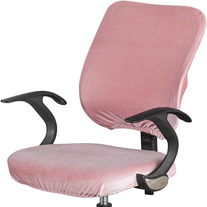 VIOKKO Stretch Spandex Velvet Computer Office Chair Covers, Removable Washable Universal Chair Slipcovers for Hotel Home Bar Wedding Party Decor (Chair Seat Cover + Backrest Cover)