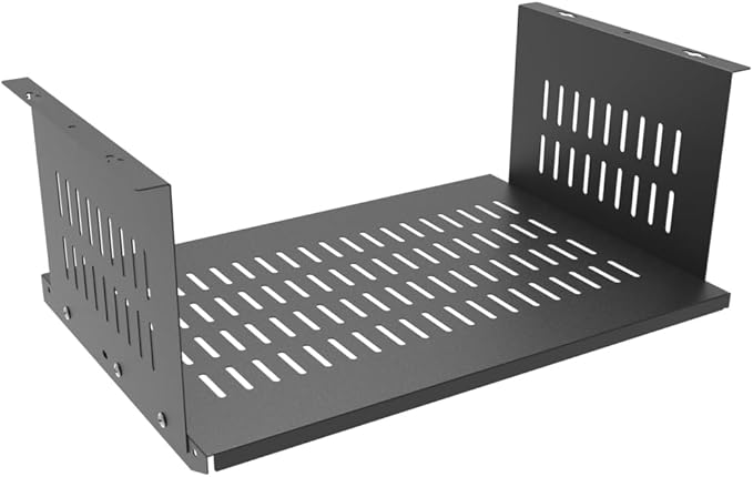 JINGCHENGMEI Under Desk Computer Mount for Small Form Factor SFF Computers and PCs, Compatible with PlayStation 4, PS4 Slim, PS4 Pro for Under Desk Gaming, W 17.3" x H 6.5" x D 12" (6.5inch High)