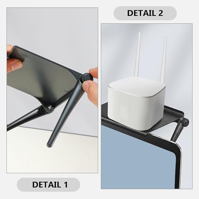 PRETYZOOM 3 Pack Tv Top Rack Shelf 6.45X4.44X0.78In Monitor Top Storage Shelf Steel Frame No Drilling Organizer for Routers Soundbars Media Devices