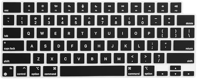 ProElife Keyboard Cover Skin for MacBook Air 13.6 inch 15 inch 2026-2022 M5 M4 M3 M2, Ultra Thin Keyboard Protector U.S Enter for 2026-2022 Air 13.6'' 15'' M5 M4 M3 M2 Accessory (Black)