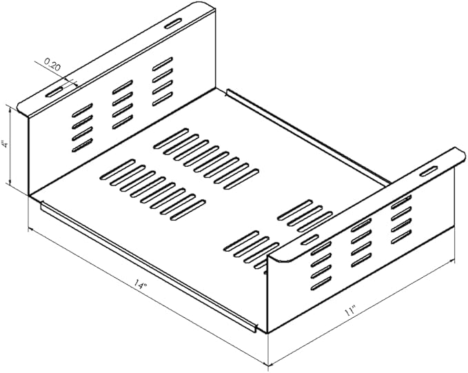 AEONS Under Desk Computer Mount | Laptop PC Mount | Wall Mount for Small Mini Form Factor Case | Desk Holder Shelf Drawer 14" x 4" x 11"