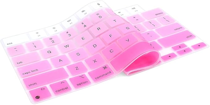 ProElife Keyboard Cover Skin for 2026-2022 MacBook Air 13.6 inch 15.3 inch M5 M4 M3 M2 Chip U.S Enter Silicon Protector for MacBook Air 13'' 15'' M5 M4 M3 2026 2025 2024 2023 Accessory (Ombre Pink)